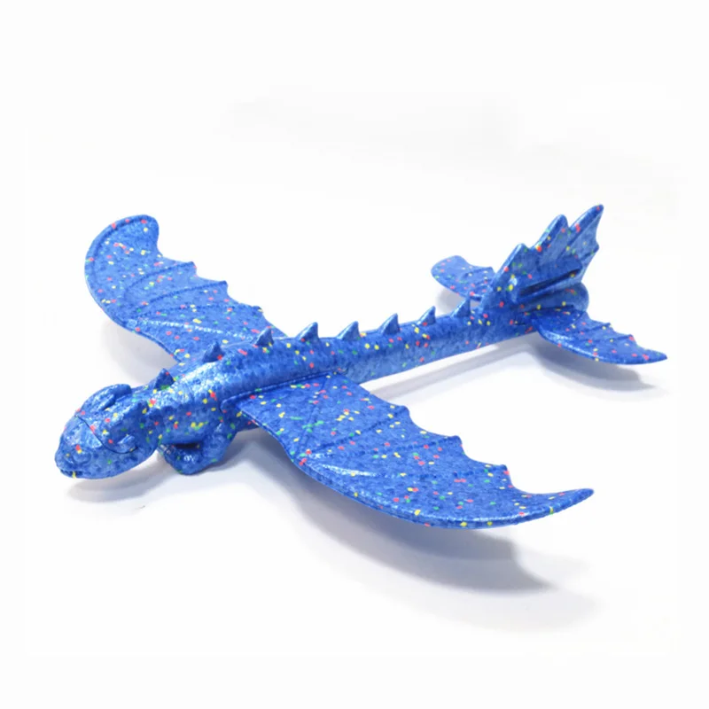 Blue 48 см DIY пенопластовый самолет динозавр модель ручной бросок самолет наполнители Летающий планер самолеты наружные игрушки для детей дети мальчики подарок - Цвет: Blue