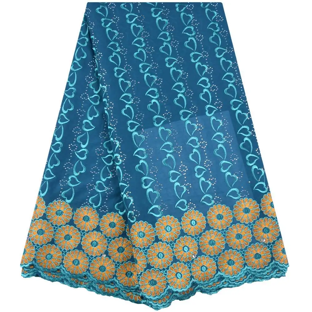 Новейшая Высококачественная темно-зеленая хлопчатобумажная кружевная ткань