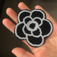 2pcslot sequins flower patch iron on embroidery clothes patches diy garment motifs sequin fabric appliques new