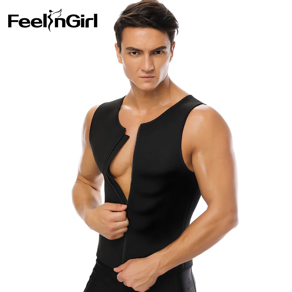 Feelingirl мужской неопреновый шейпер майка топ с защитой от пота для коррекции