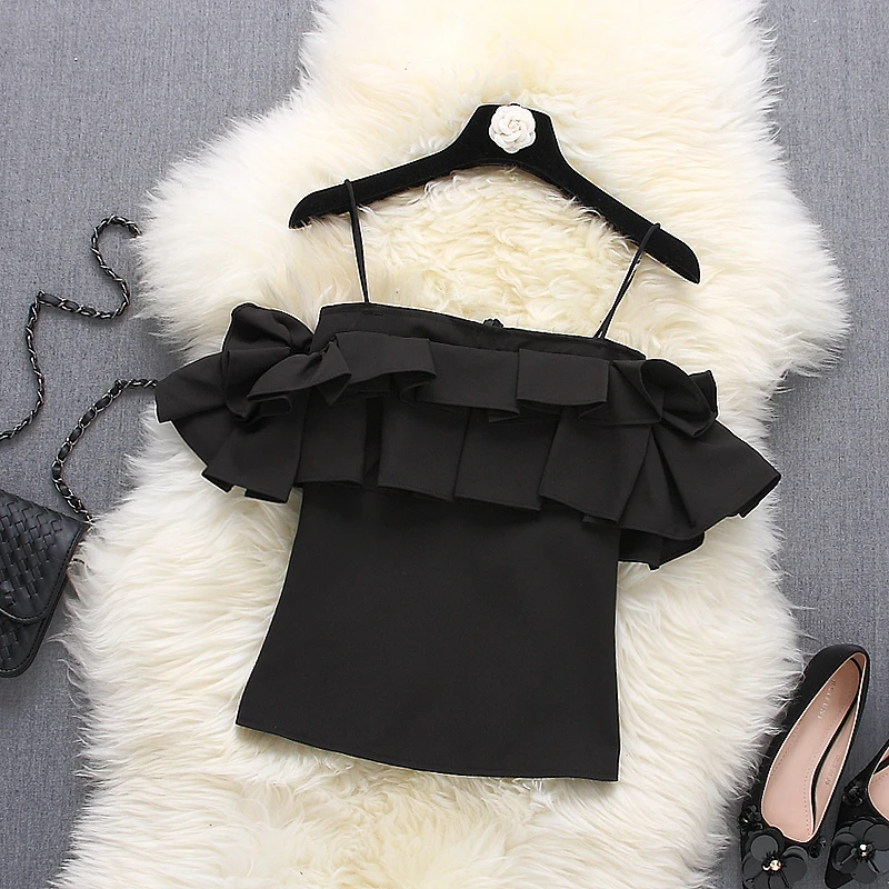 Женская шифоновая блузка Alphalmoda обтягивающая без бретелек топ с открытыми