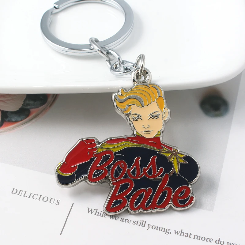 Мстители 4 Марвел Капитан брелок Marvel логотип Carol Danvers Beeper Форма Подвеска Брелки для женщин и мужчин значок брелок ювелирные изделия
