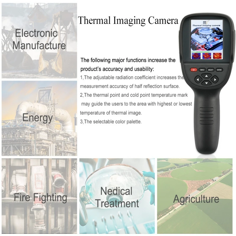 

HT-18 Infrared Thermal Imager Portable Handheld Infrared Thermal Imager Camera with 0.3 Million Pixe for Electrician Maintenance