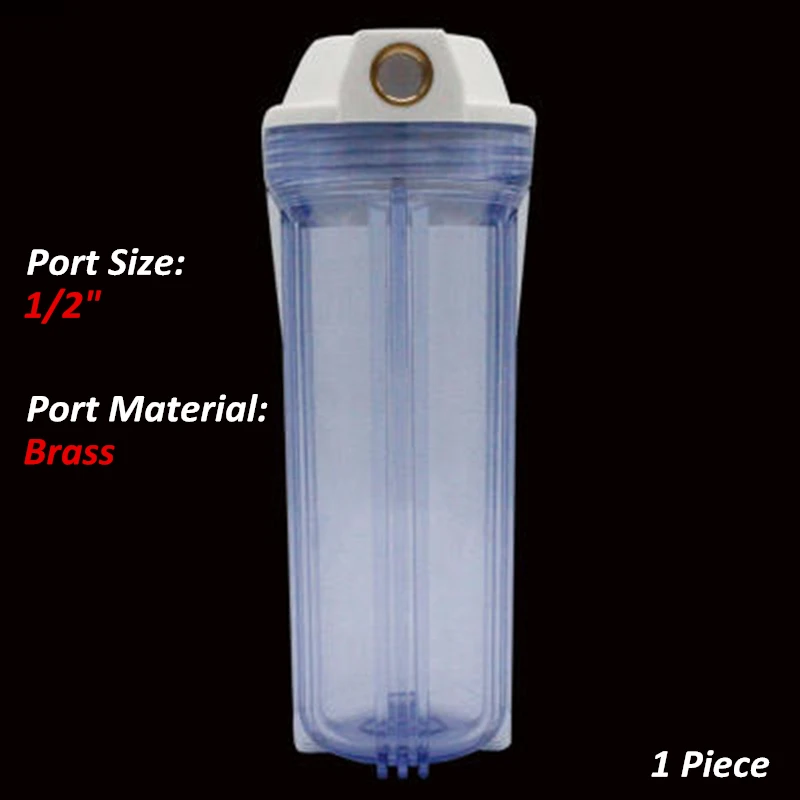 Brass Port 4 Сброс давления 10 дюймов стандартный фильтр для чистой воды корпус латунный порт 1/" 3/4" для обратного осмоса питьевой системы - Цвет: Brass Port 4