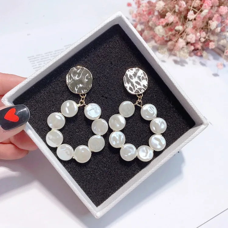 Круглая жемчужная серьга гипоаллергенный fadeless сплав моды серьги для женщин