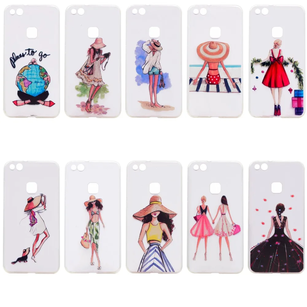 Thick base very soft TPU Total package side and ultrathin Back Cover For Huawei P8 Lite P10 Plus Phone Case |