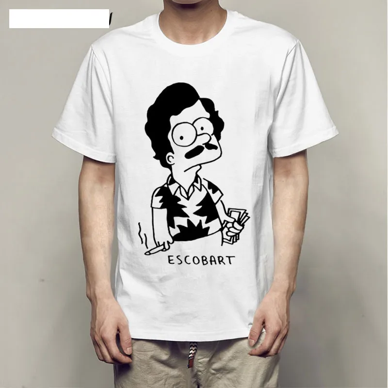2019 футболки мужские летние большой Размеры с круглым вырезом Пабло Эскобара