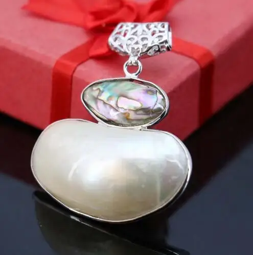 L009 Nouvelle marine blanc naturel shell nacre perle pendentif Fit mode femelle collier DIY faire de gros | Украшения и
