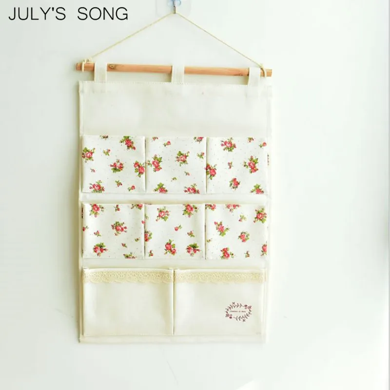 JULY'S SONG подвесная сумка для хранения, подвесные органайзеры для ванной комнаты, настенный подвесной органайзер для косметики, коробка из хлопка и льна, карман для хранения