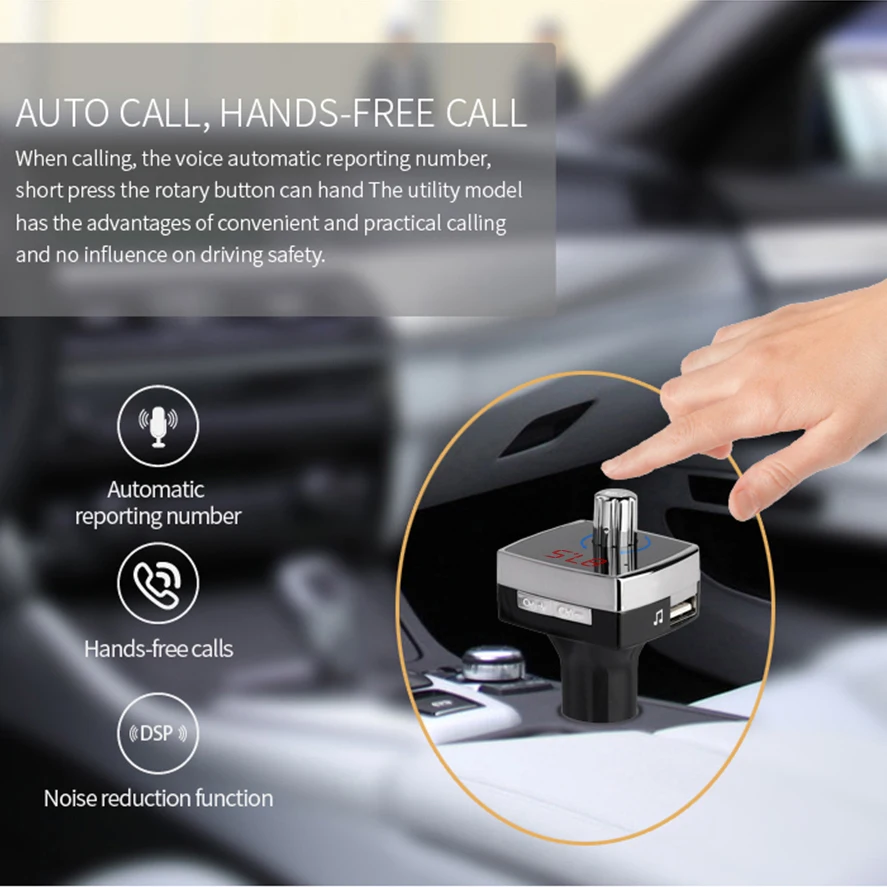 Беспроводной Bluetooth 4 2 FM передатчик модулятор Handsfree автомобильный комплект LED