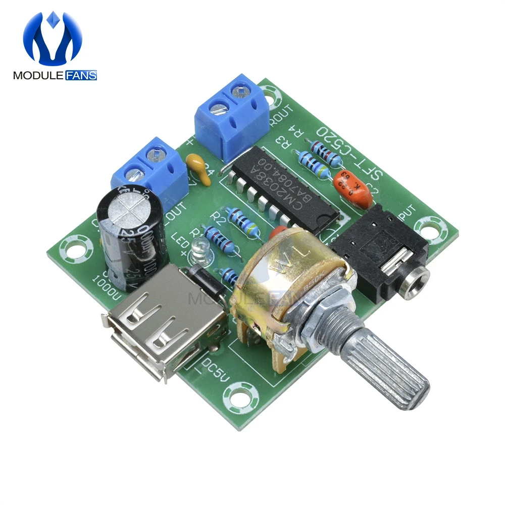 DC 2V 6V PM2038 двухканальная видеокамера с 2X5W усилитель 5 Вт + модуль USB Питание AMP
