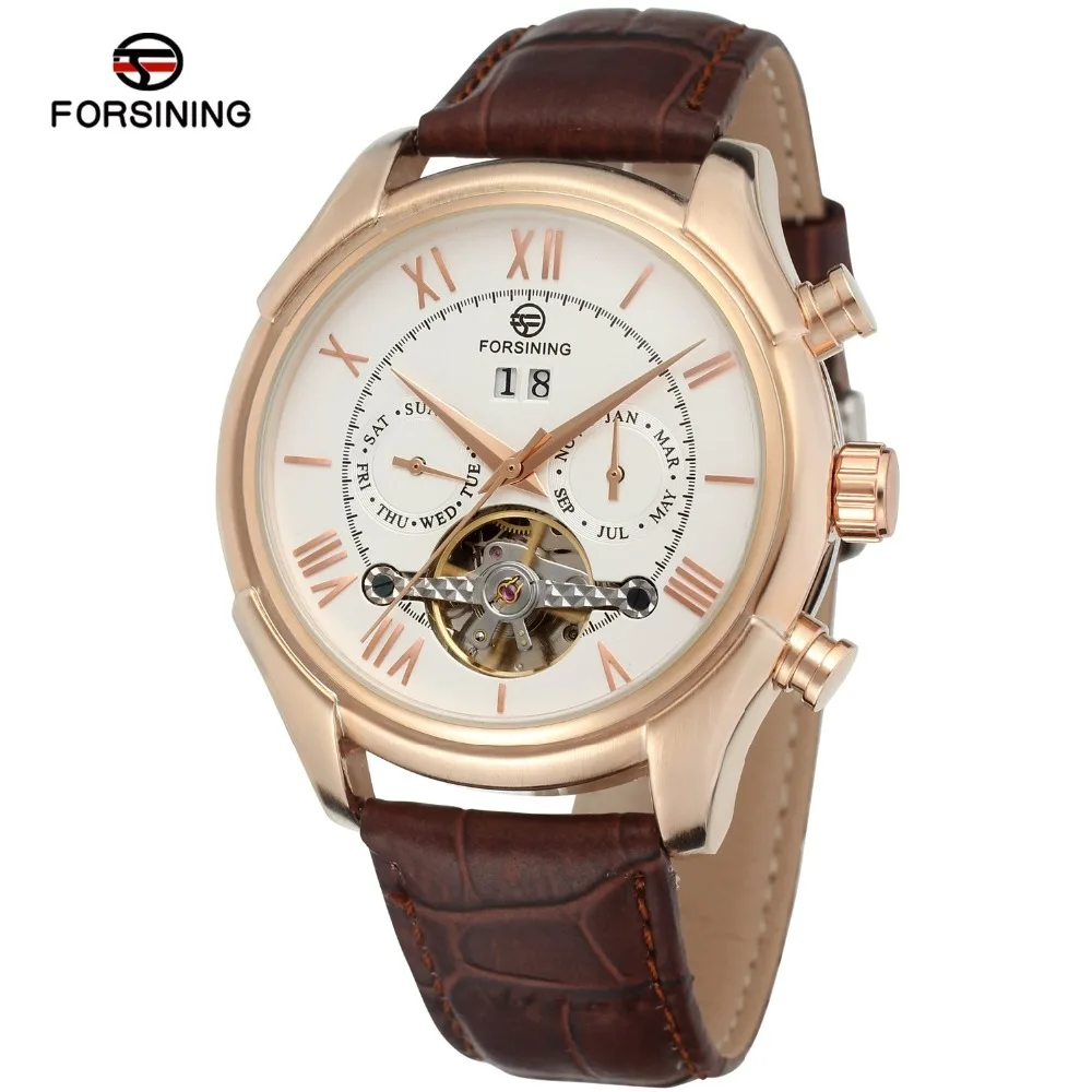 Модные Повседневные Мужские автоматические наручные часы Tourbillion механические с