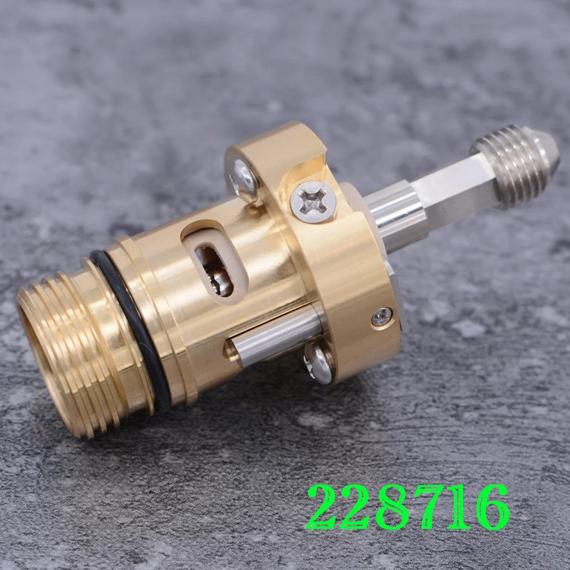 Главный корпус газорезательной горелки для плазменной резки PMAX65-105A (228716). Опорным электродом является сопло 220842, а дополнительно используются сопла 220990, 220816, 228720.