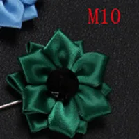 M10 BoYuTe, 10 шт., высокое качество, ручная работа, ткань, цветок, лацкан, булавка для жениха, свадебная бутоньерка, нагрудные булавки для мужчин, броши - Окраска металла: M10