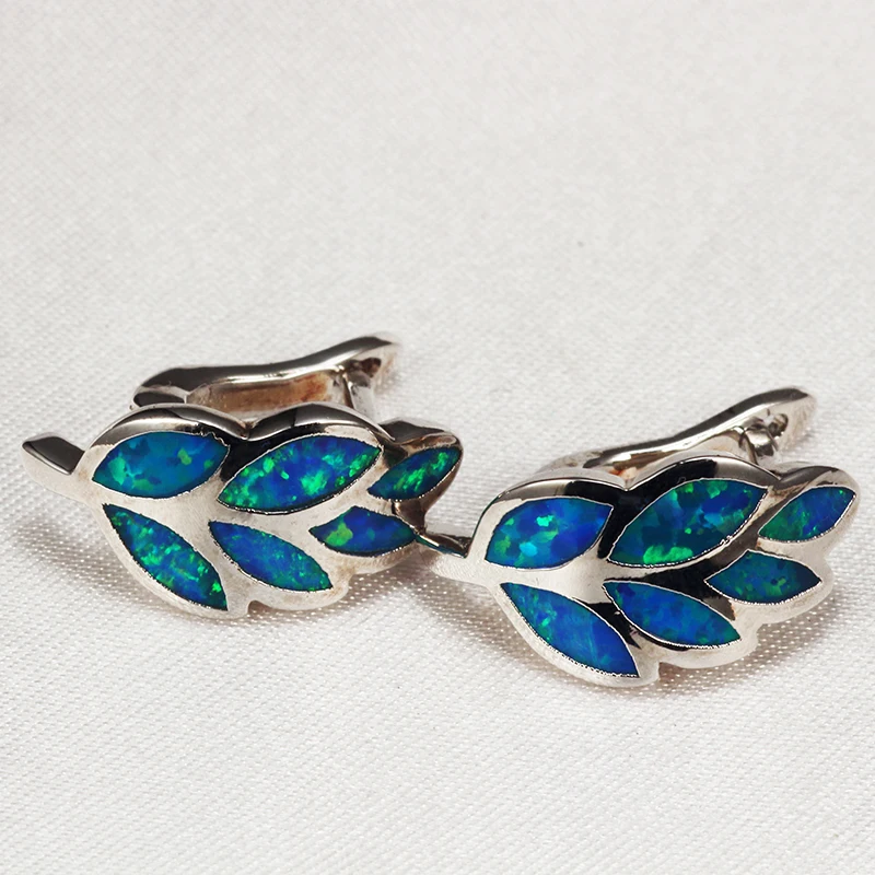 Новые роскошные серьги с голубым опалом посеребренные новые модные ювелирные