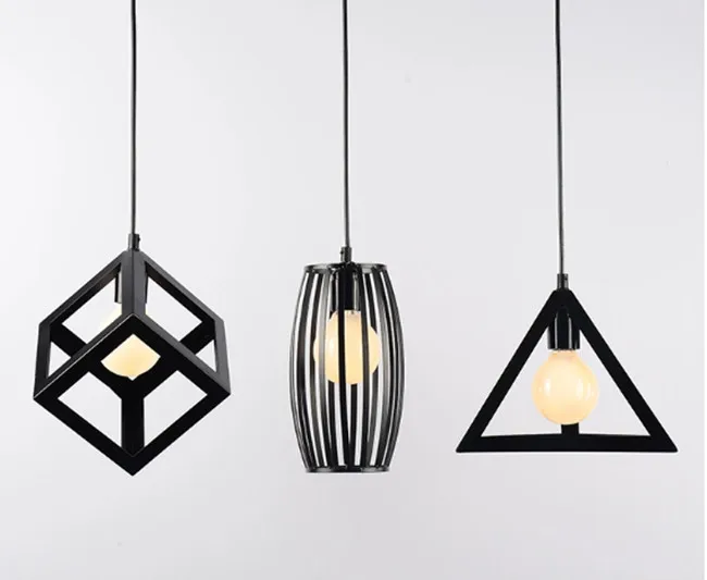 Винтажный подвесной светильник в стиле ретро s лампа металлическая кубическая