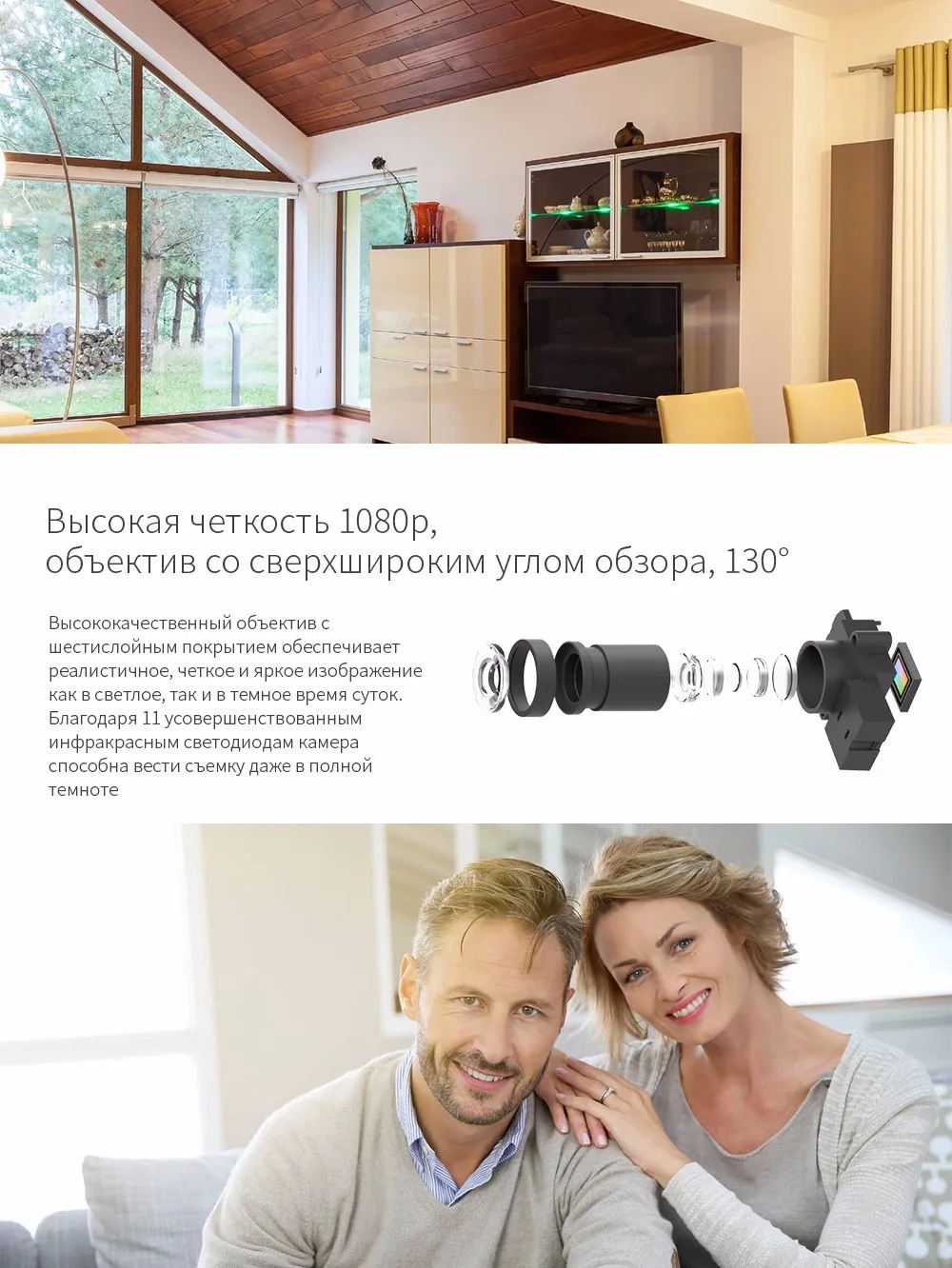 YI 1080p домашняя камера, крытая IP система видеонаблюдения с ночным видением для дома/офиса/ребенка/няни/питомца монитор