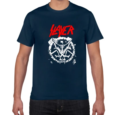F347 purplish blue Металлическая группа, Мужская футболка, the slayer, хлопок, уличная футболка, мужская панк одежда, летняя крутая футболка, homme, рок-Поп Футболка - Цвет: F347 purplish blue