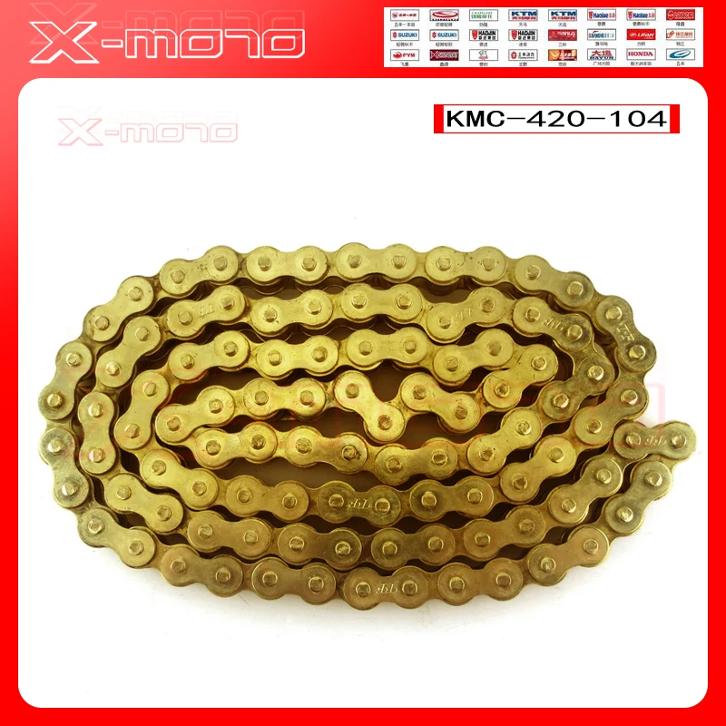 Золотой KMC 420 102/104/108 звенья золотая цепочка с цепочкой для езды на велосипеде