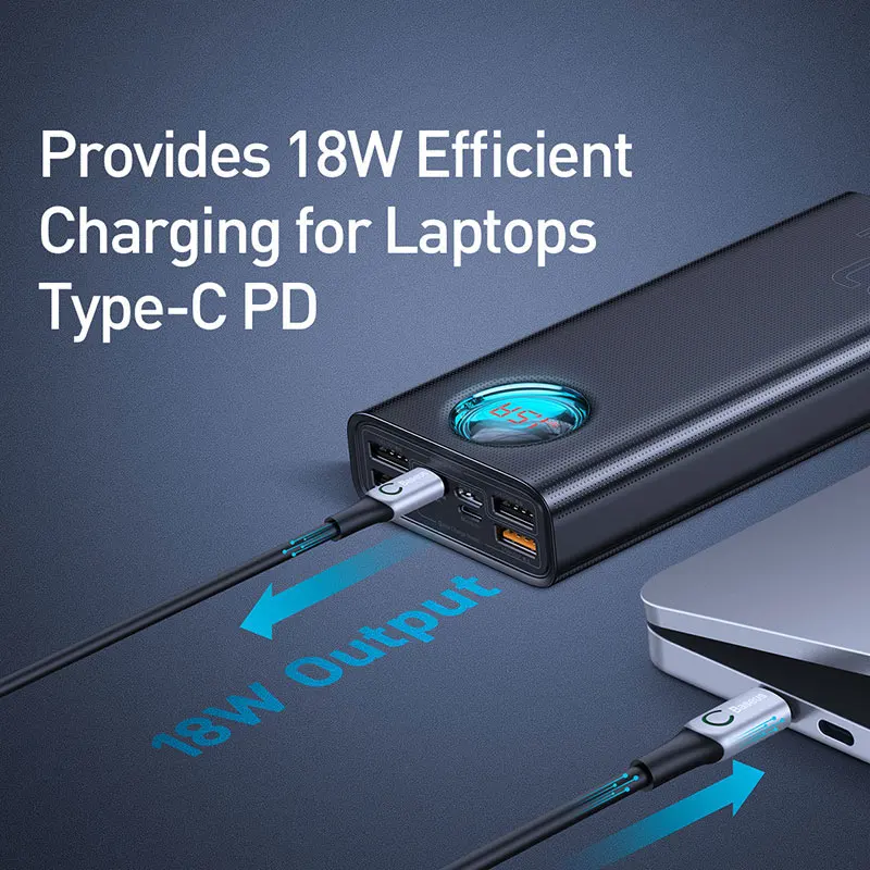 Внешний аккумулятор с портом USB Type-C и поддержкой быстрой зарядки 30000 мАч |