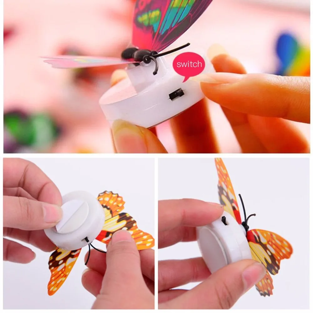 10pcs 3D Innovative LED Lighting Colorful Butterfly Cute Night Light Home Room Desk Decorative Wall Lights Color | Дом и сад