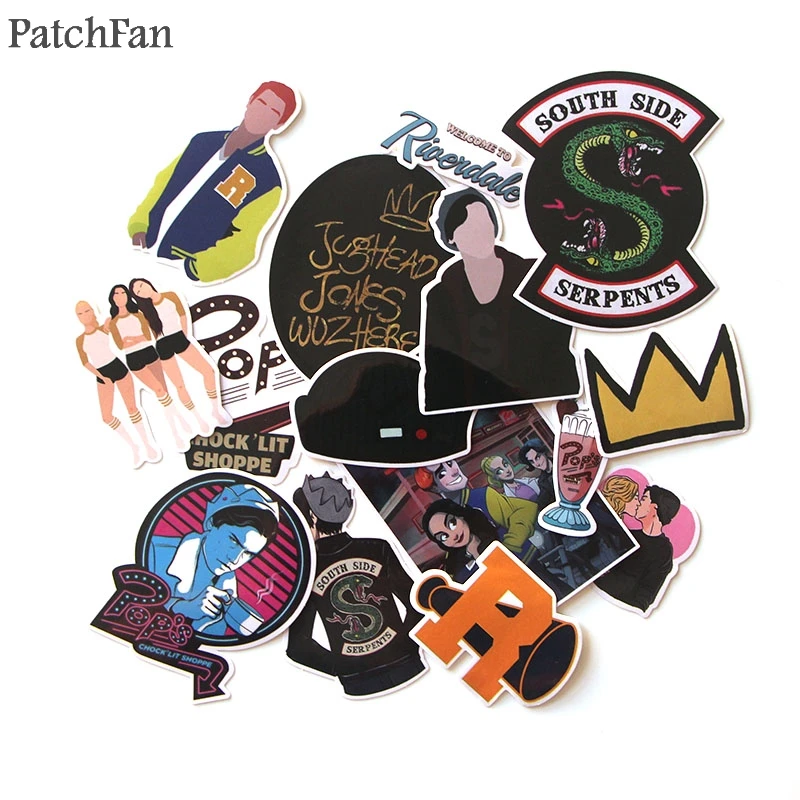 Patchfan 15 шт., водостойкие наклейки из ПВХ для скрапбукинга, багажа, скейтборда, телефона, ноутбука, мотоцикла, велосипеда, стены, гитары A0912