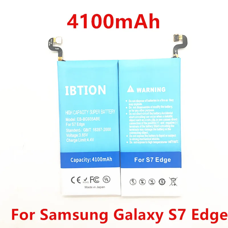 Аккумулятор IBTION 4100 мАч для Samsung Galaxy S7 Edge G935F G9350 G935|Аккумуляторы мобильных