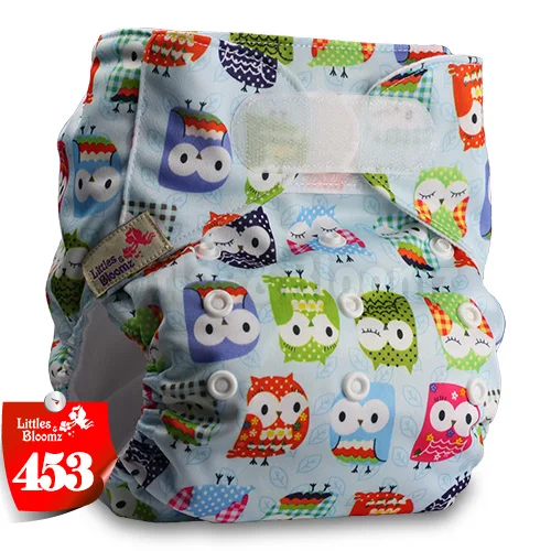 [Littles&Bloomz] Один размер многоразовые тканевые подгузники Моющиеся Водонепроницаемые Детские карманные подгузники стандартная застежка на липучке - Цвет: 453