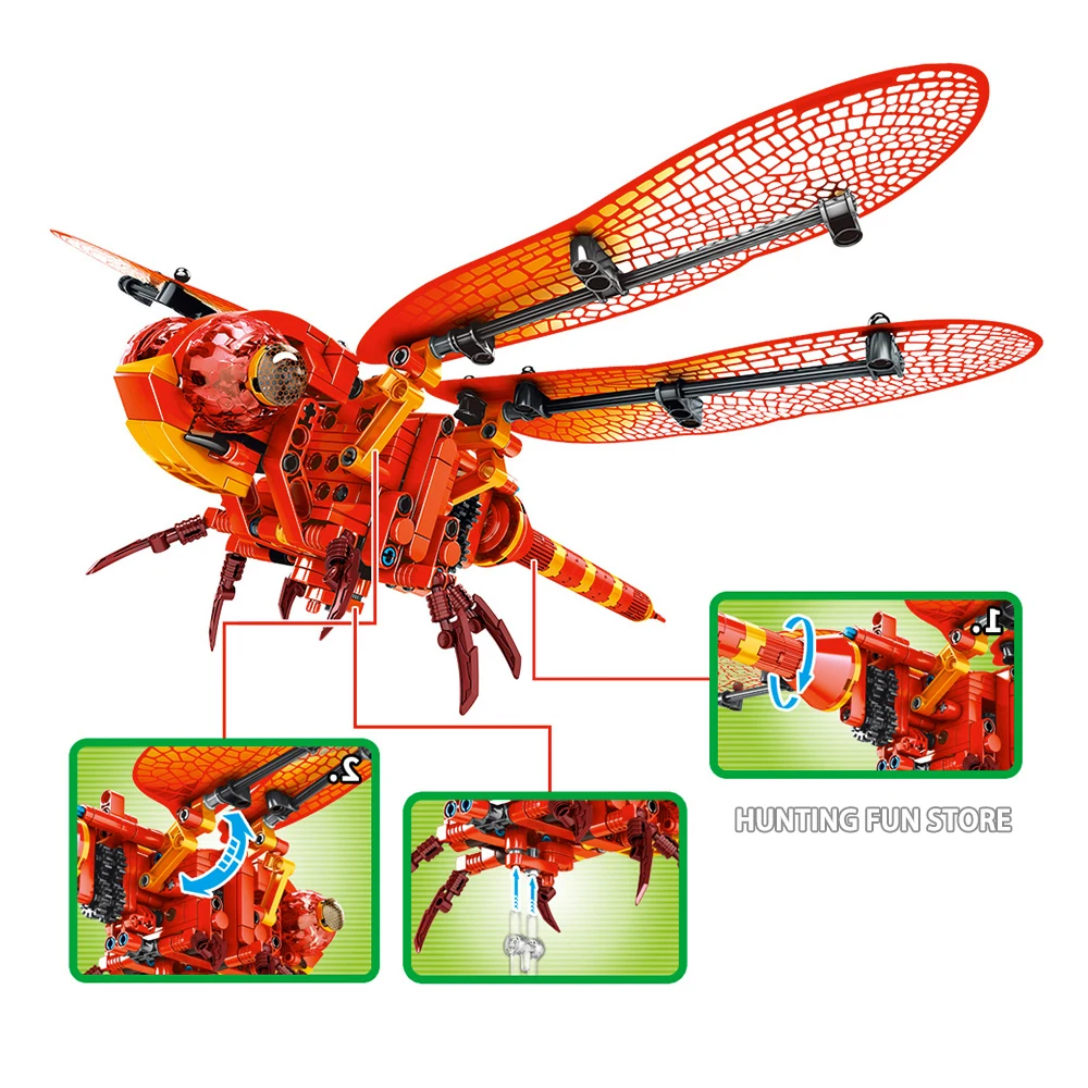 Совместимая техника Стрекоза животные Flyable набор Sembo творческий MOC Развивающие DIY