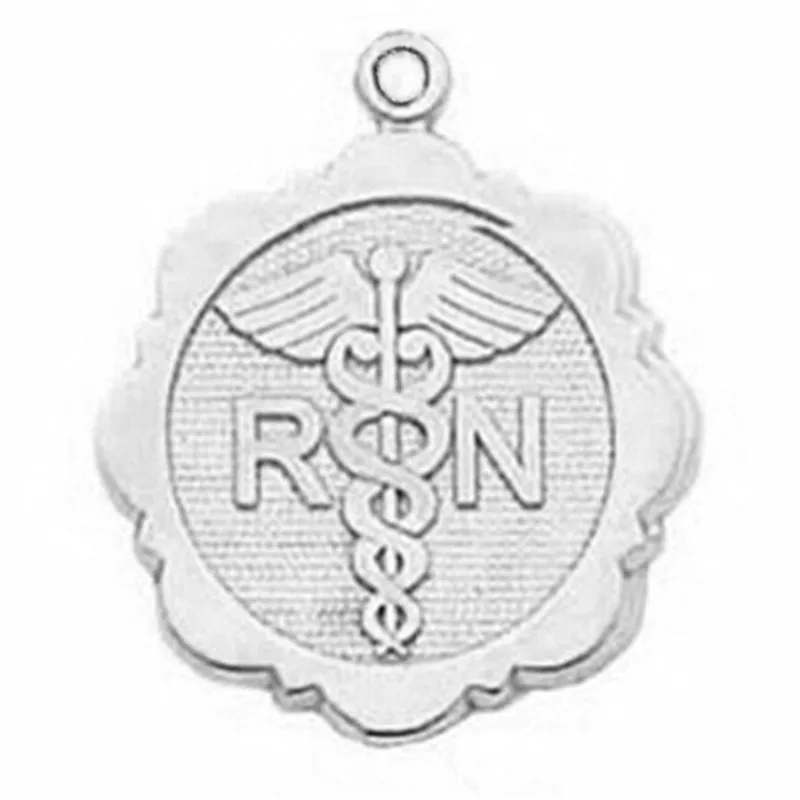 Rhodium тон R & N медицинский Кадуцей символ очарование медсестры подарок для