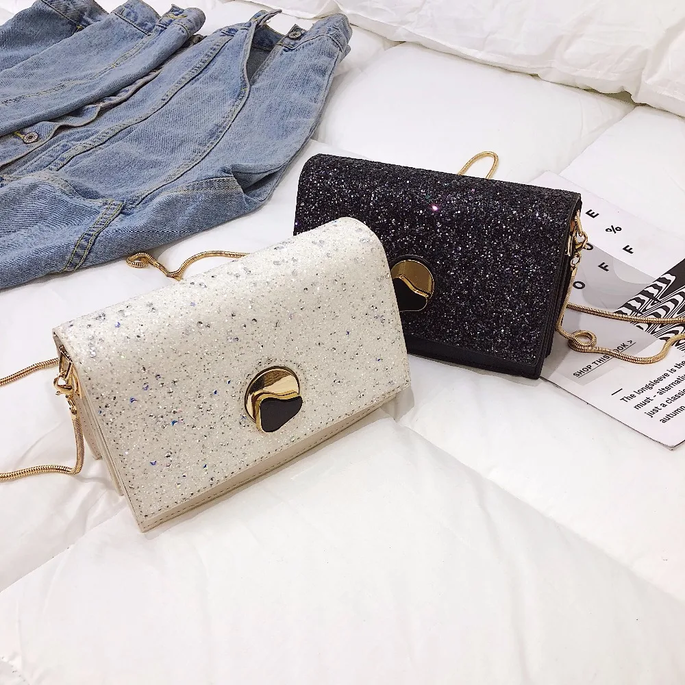 Новинка 2019 роскошные сумки с цепочкой маленькая квадратная сумка блестками
