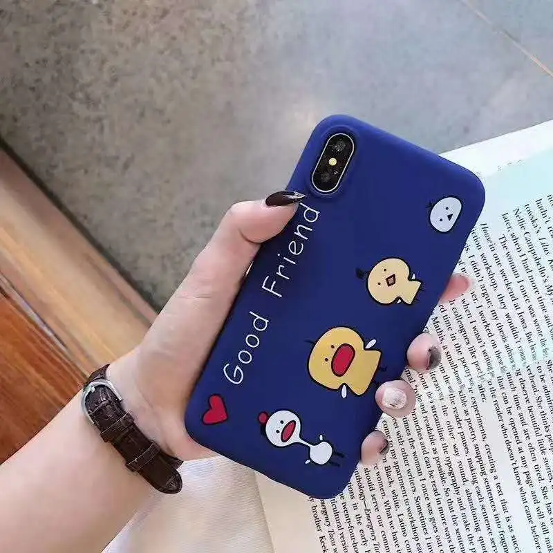 Милые чехлы для iphone 8 7 Plus бампер X XS Max XR 6 S 5 5S SE Loverly динозавр цыпленок пара матовые
