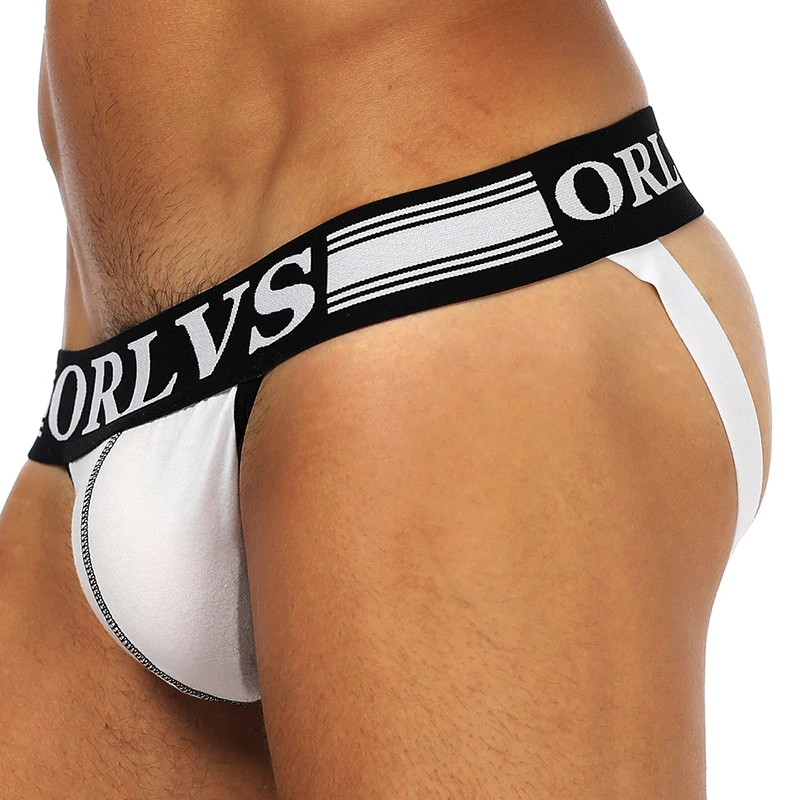 

ORLVS 5PC/LOT Men Underwear Sexy Cotton Men Jockstrap Briefs Underpants Cueca Gay Underwear Men Jockstrap Thong Men String