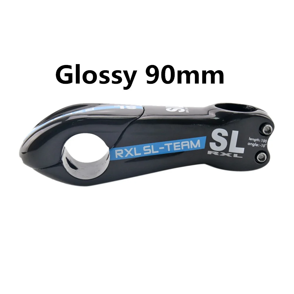 Blue Glossy 90mm Без логотипа вынос руля для горного велосипеда 28,6-31,8 мм карбоновый Дорожный велосипед Велоспорт стволовых углеродное волокно ручки велосипеда руль 10 градусов 90/100/110 мм Mtb - Цвет: Blue Glossy 90mm