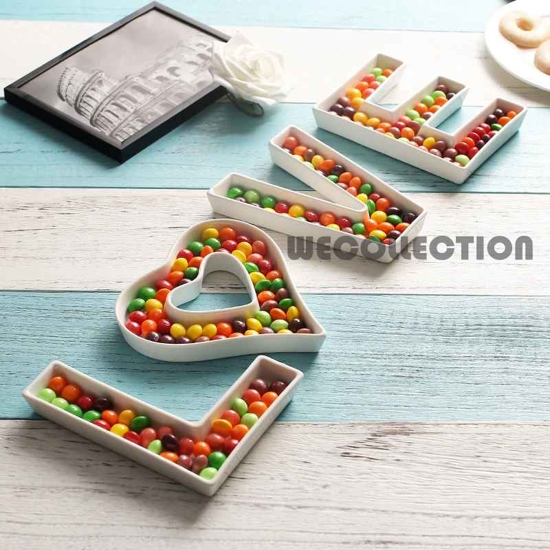 Любовь Керамика письмо конфеты посуда для конфет от китайского производителя