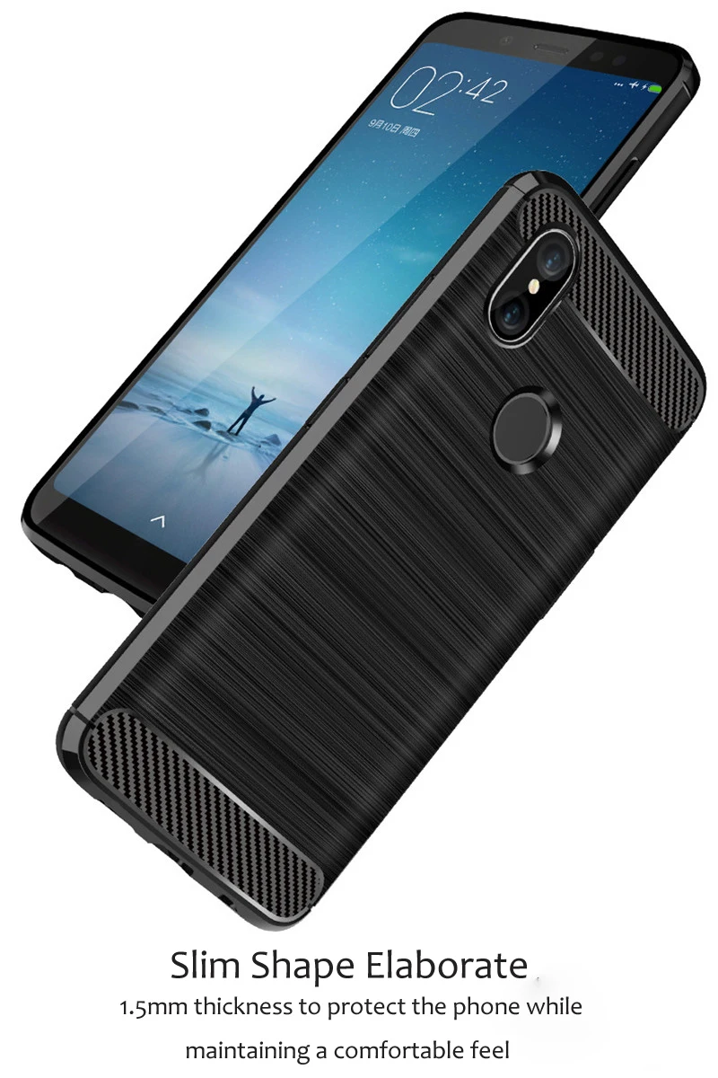 Чехол для Xiaomi Redmi Note 5 Pro, чехлы для xiomi Redmi Note 5 Pro, силиконовый чехол для задней панели, мягкий черный роскошный чехол Ksiomi из углеродного волокна