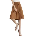 Женские шифоновые брюки с широкими штанинами, черные свободные брюки-кюлоты с эластичным завышенным поясом, юбка-брюки, лето размера плюс 5XL