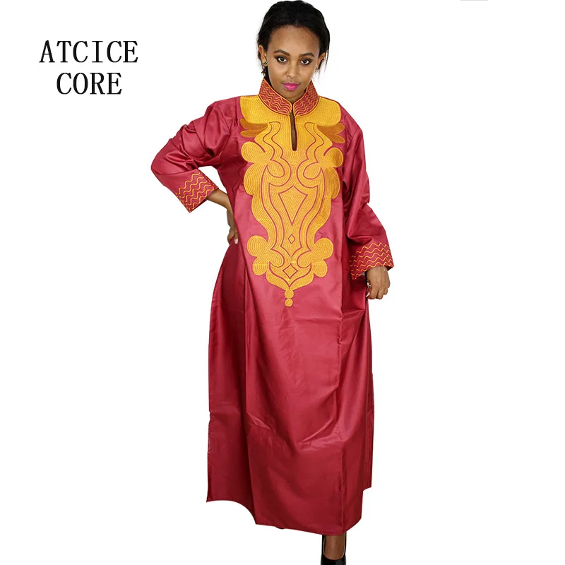 Африканское платье BAZIN с вышивкой длинное из мягкого материала без шарфа LA019 # |