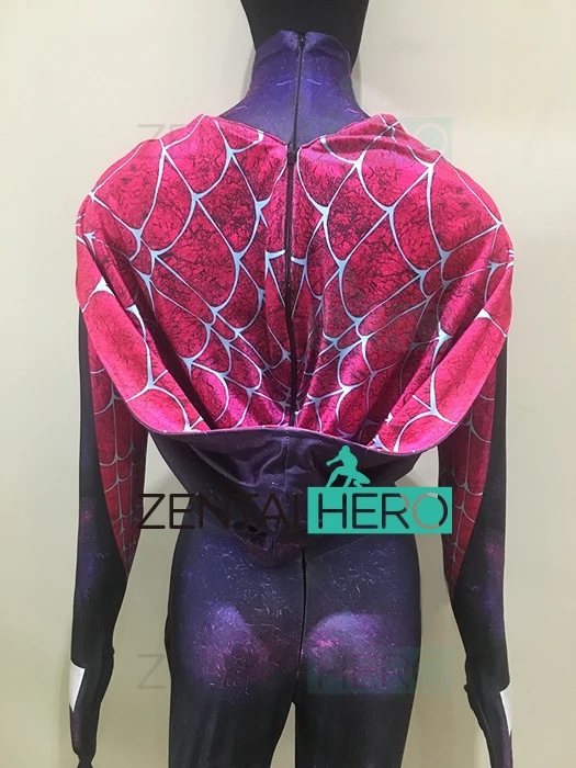 3D Печатный женский Spidergirl Гвен Стэйси Косплей Костюм с капюшоном Зентаи Яном