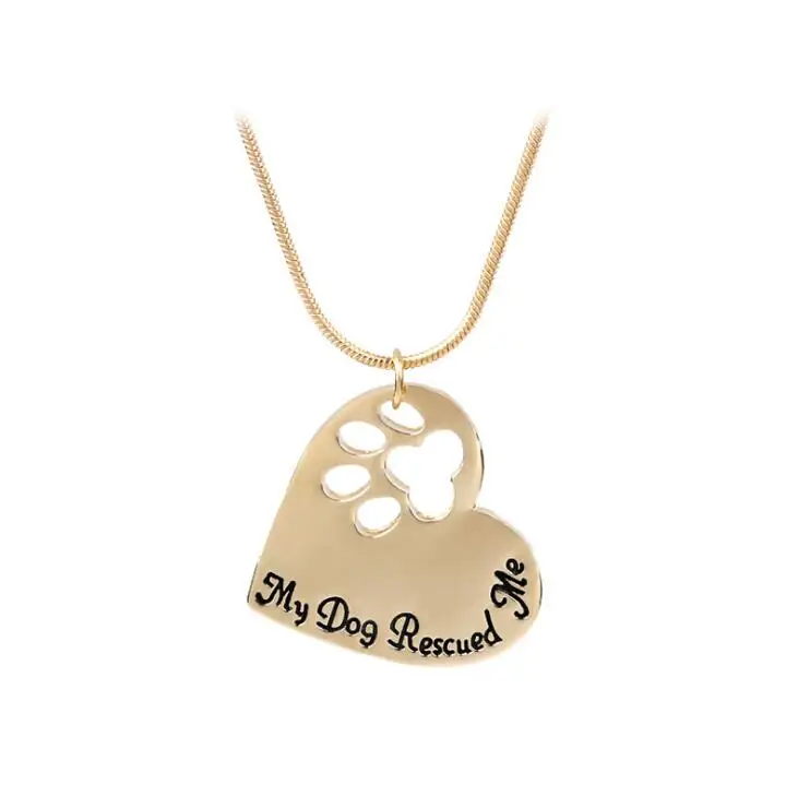 Персональная форма сердца &quotМоя собака Спасает меня&quot лапа ожерелье животное