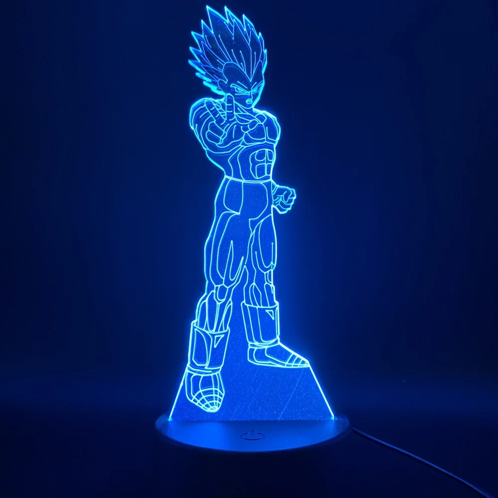 6 3D лампа Dragon Ball Z Goku фигурка Вегета ночник для детской спальни Декор Luminaria лучший подарок на день рождения для ребенка светодиодный ночник - Испускаемый цвет: 6