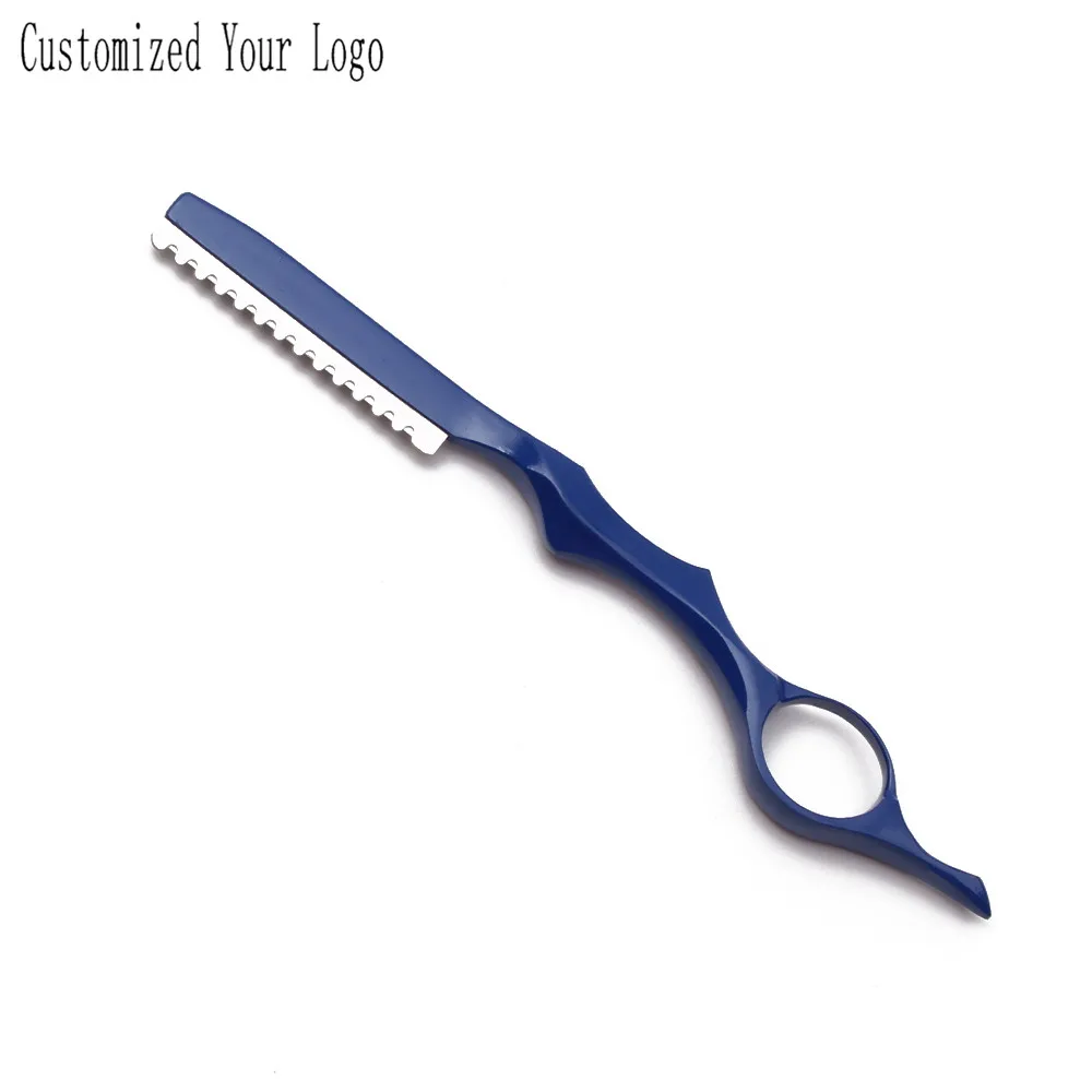 Резак для волос 1 комплект плюс 1 лезвие Настроить логотип Профессиональный острый бритва Парикмахерская бритва для стрижки и тонкой резки Нож из алюминиевого сплава C6100.
