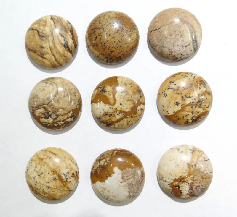 

2019 HOT Selling 12pcs natural aventurine stripe agates stone No Hole mixed round cabochon 20mm For DIY Making Jewelry