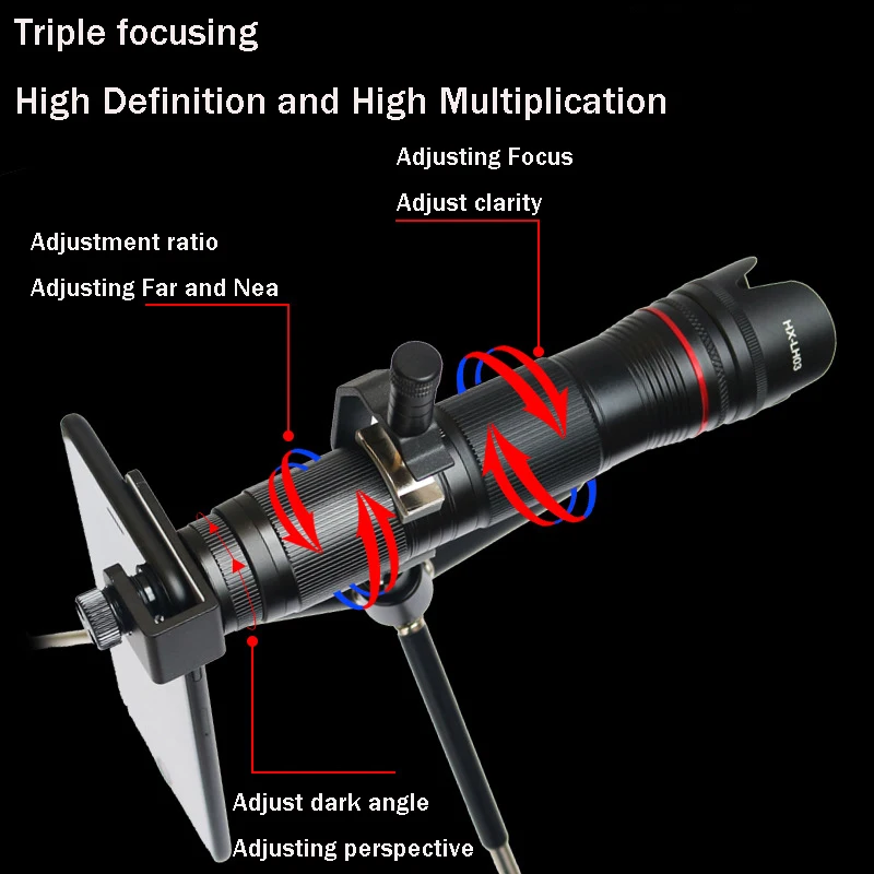 Телескопическая камера Монокуляр с Bluetooth управлением 4K HD Spyglass 16X 35X зум объектив 3