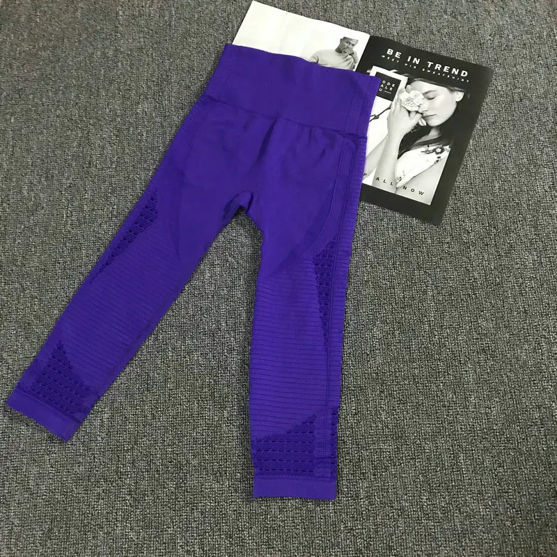 Женские Бесшовные Спортивные Капри с высокой талией спортивные капри для йоги