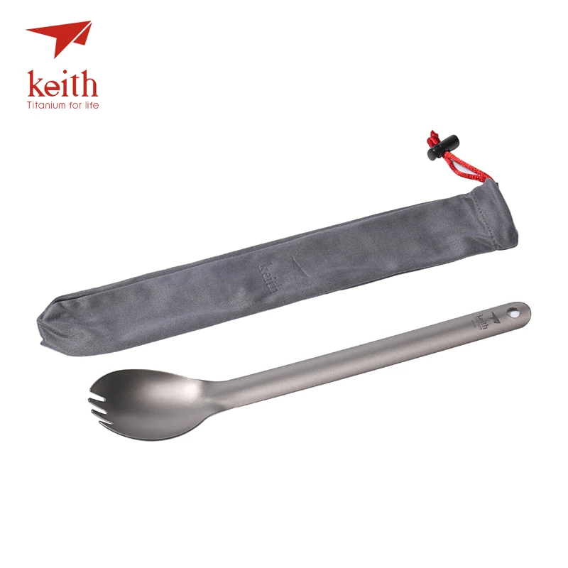 Кейт Титан 200 мм длинной ручкой Spork отдых путешествия столовые приборы пикник