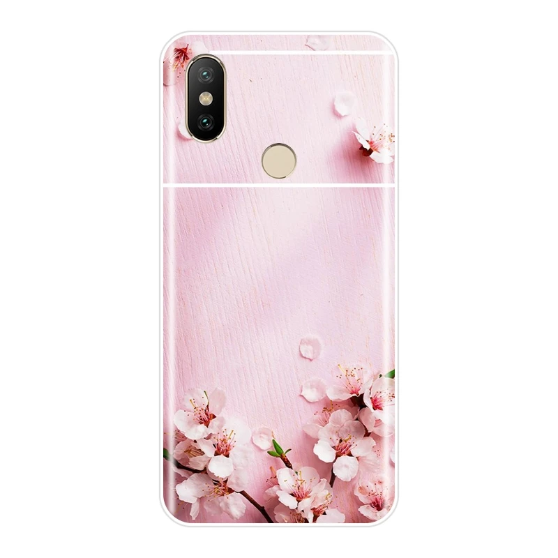 Силиконовый чехол для Xiaomi MiA1 MIA2 Mi8 с розовым цветком мягкая задняя крышка Mi A1 A2 Lite 8