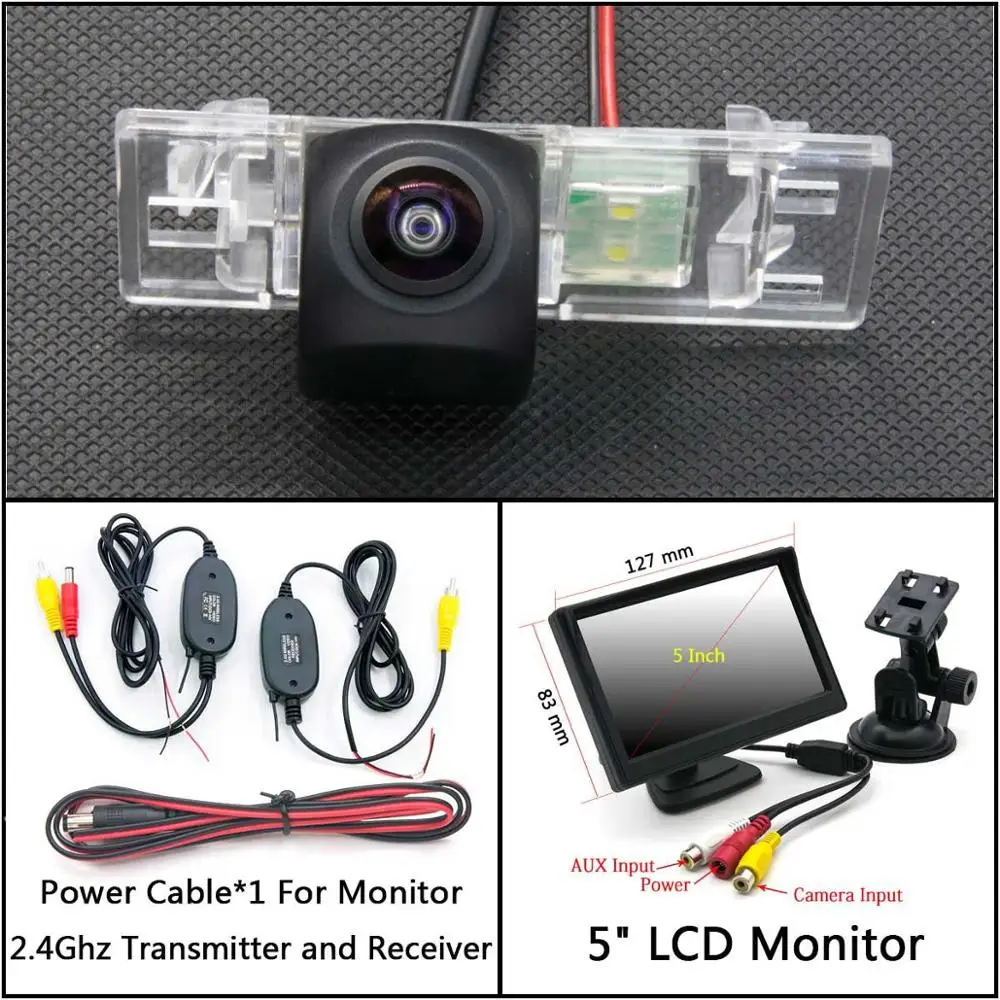 C Wireless 5inch LCD 175 градусов HD резервная камера заднего вида для peugeot 407 406 coupe 106 1007 307 308 607 806 807 парковочный монитор - Название цвета: C Wireless 5inch LCD