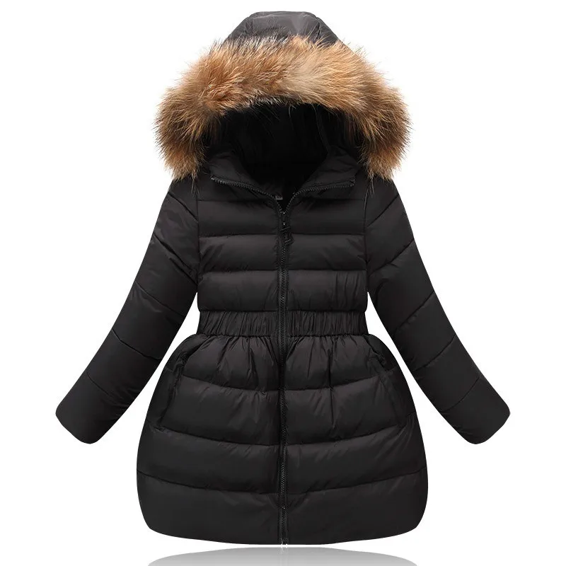 Модная детская куртка на утином пуху для зимы 100% длинная плотная теплая зимняя