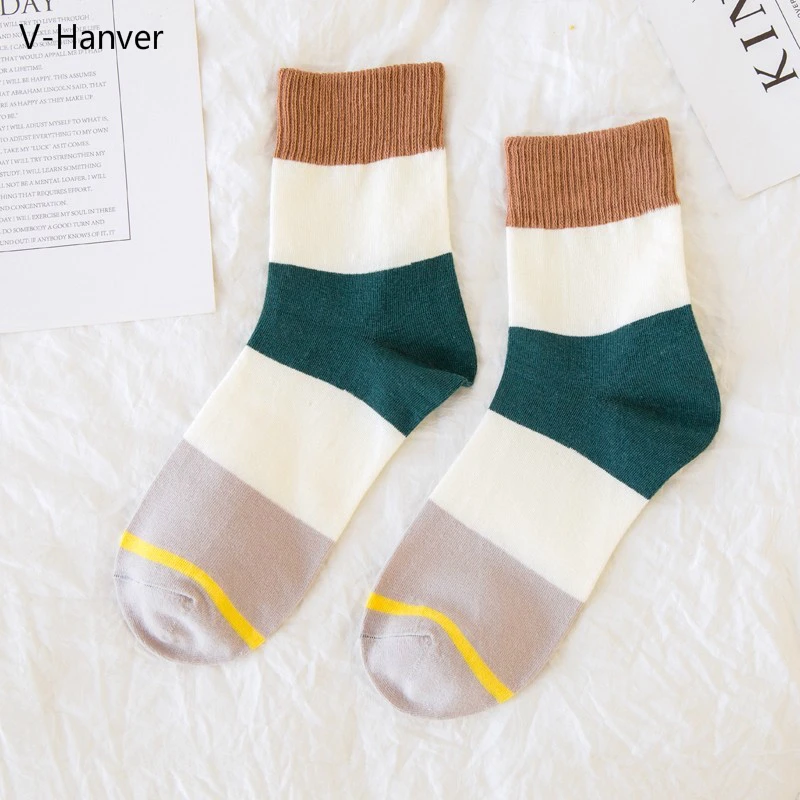 Распродажа Харадзюку счастливые носки в британском стиле сетчатые градиентные